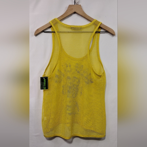 NWT Ocean Drive Mesh Tank Top Women's M Yellow Florida Beach Vacation Casual - Picture 4 of 9